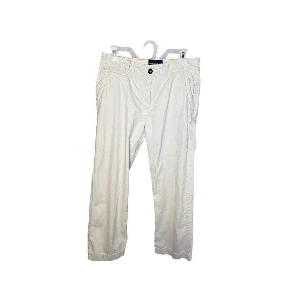 American Eagle Khaki Pants Men’s 32 x 30 100% Cotton Khaki Bottoms OC3A - Picture 1 of 10